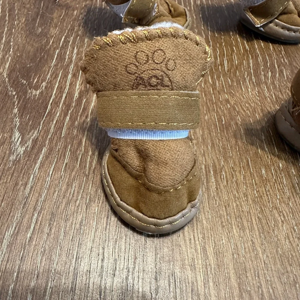 ACL‎ Brown Dog Boots Shoes Size 1  Faux Suede/Faux Sherpa Lined